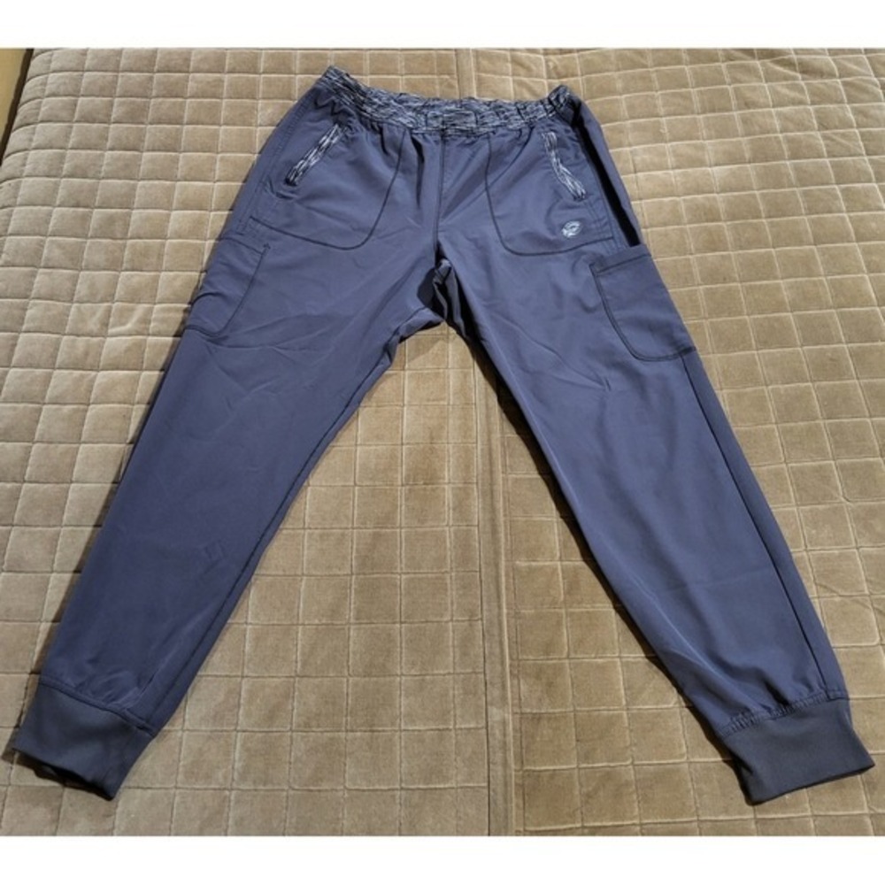 Dickies Scrub Pants Joggers Grey Active Stretch Size Large Cargo